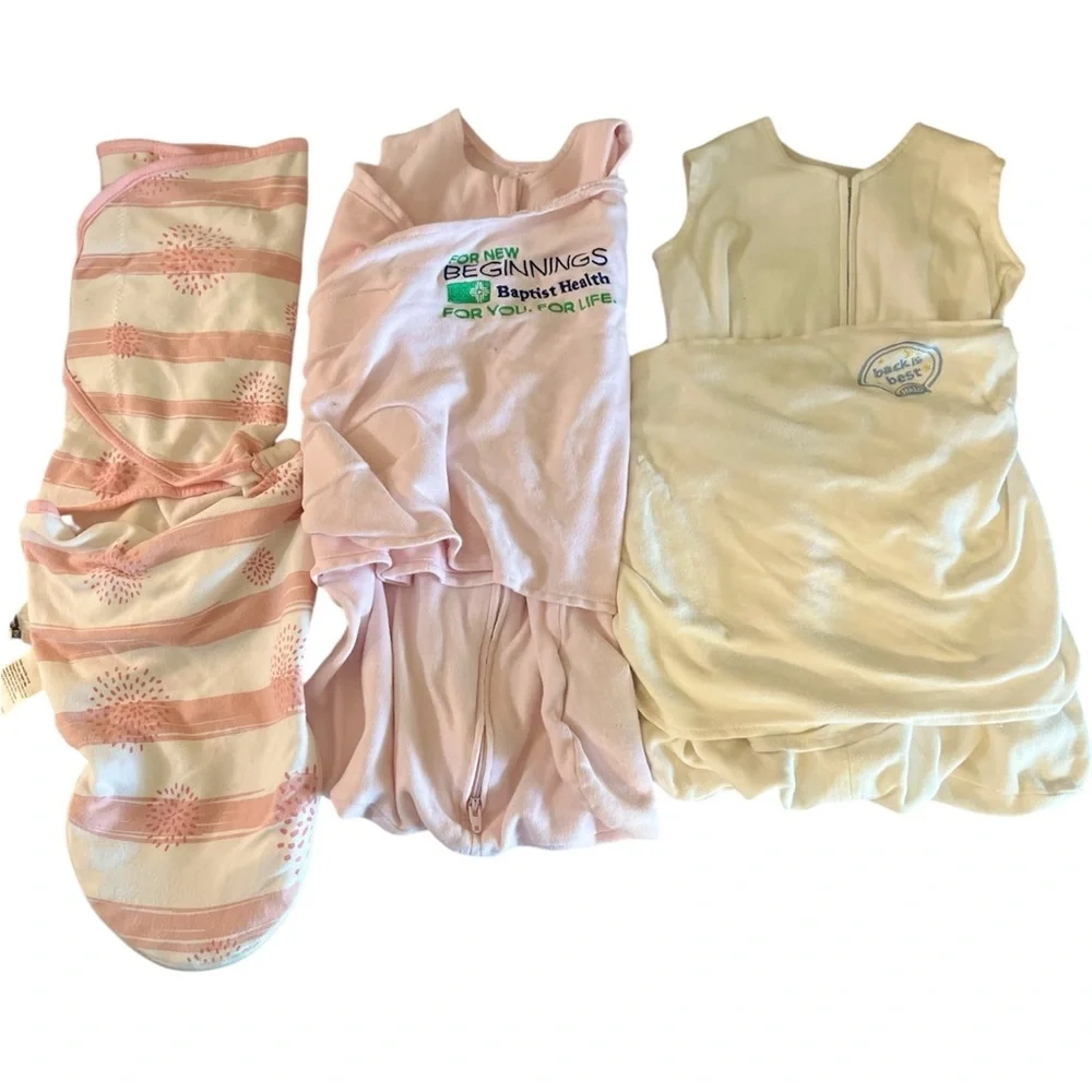 Bundle of 3 Newborn Swaddles – HALO SleepSack & Owen & Tate 0–3M Baby Wraps